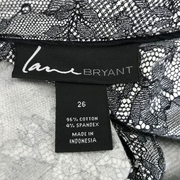 Lane Bryant Womens Top Size 26 Black Floral Long Sleeve Button Down Blouse - Picture 10 of 11